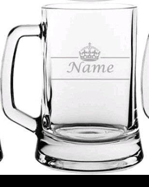 Engraved beer glass