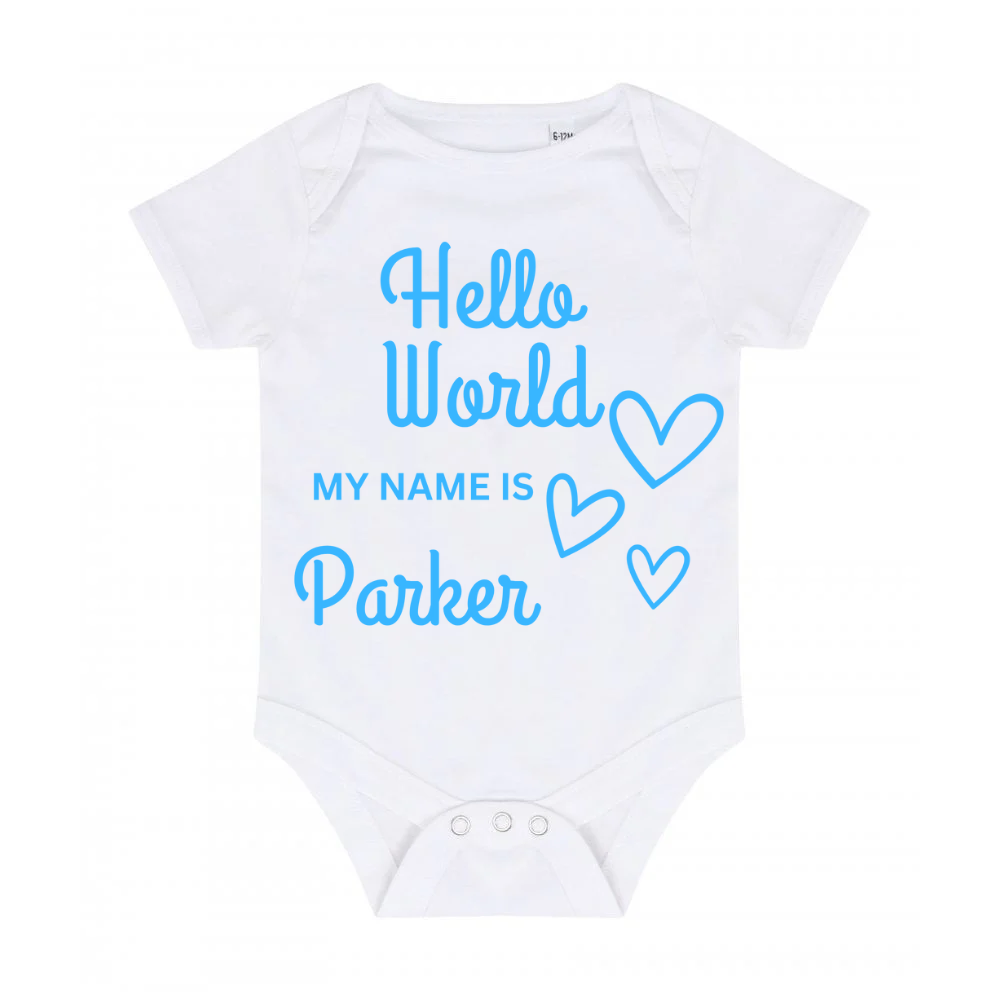Hello World vest personalised
