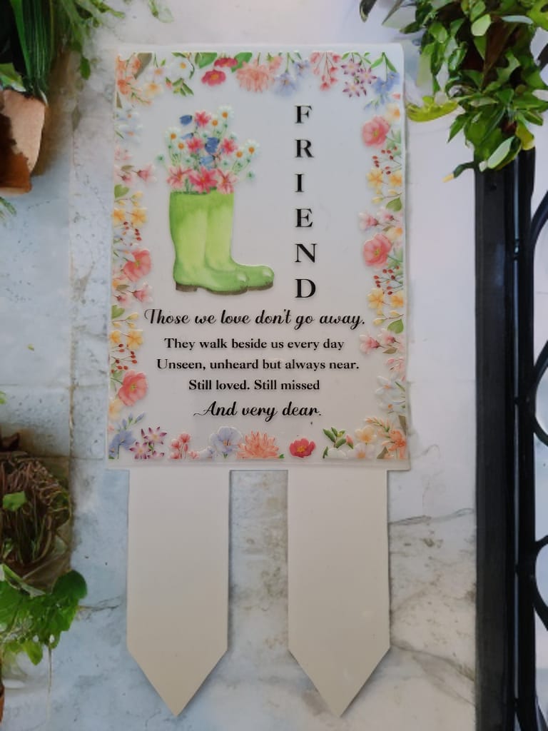 Friend grave plaque
