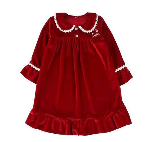 Red velvet night dress