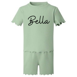Personalised short set ribbed