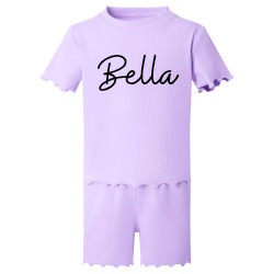 Personalised short set ribbed