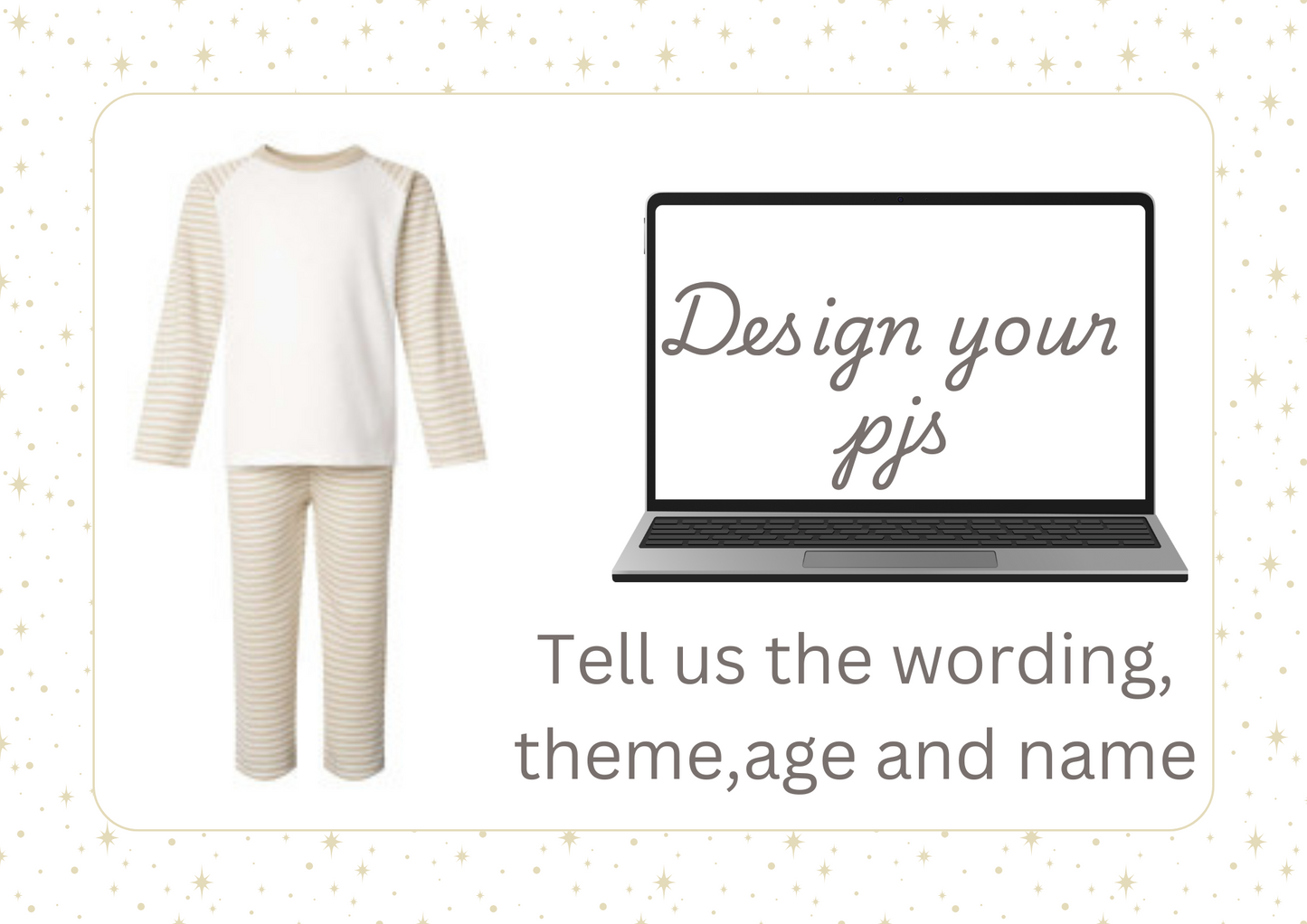 Design your own pjs beige striped