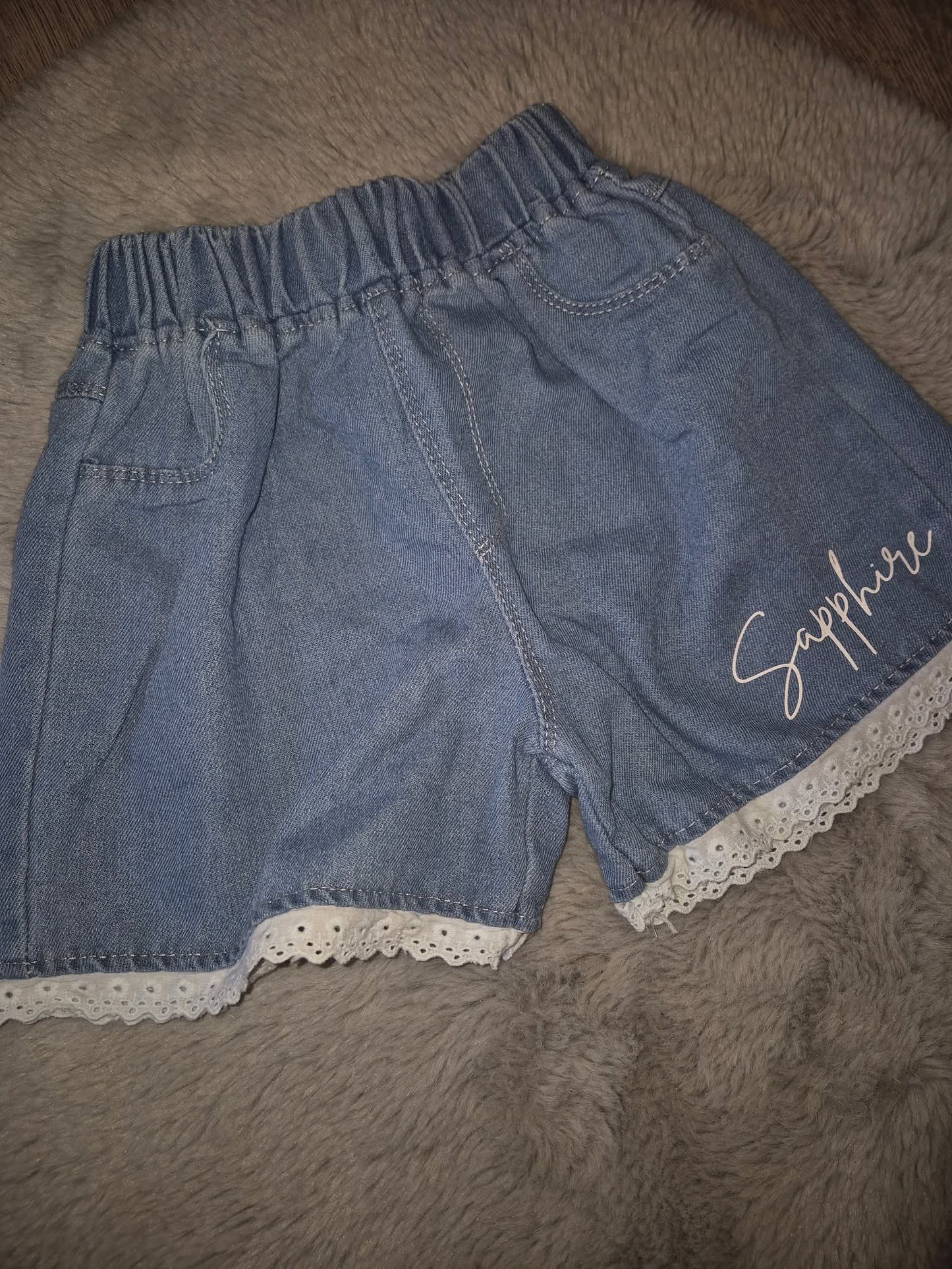 Personalised girls frilled shorts
