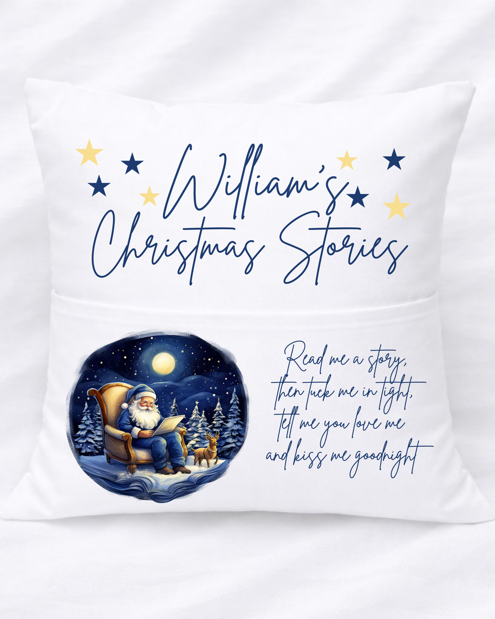 Christmas eve story cushion