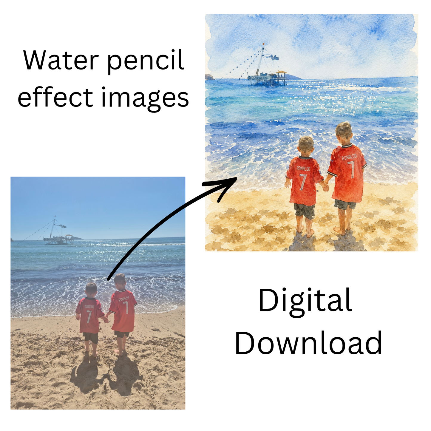 Water pencil effect digital download