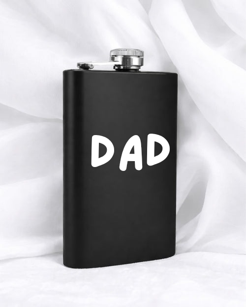 9oz personalised matte black hip flask
