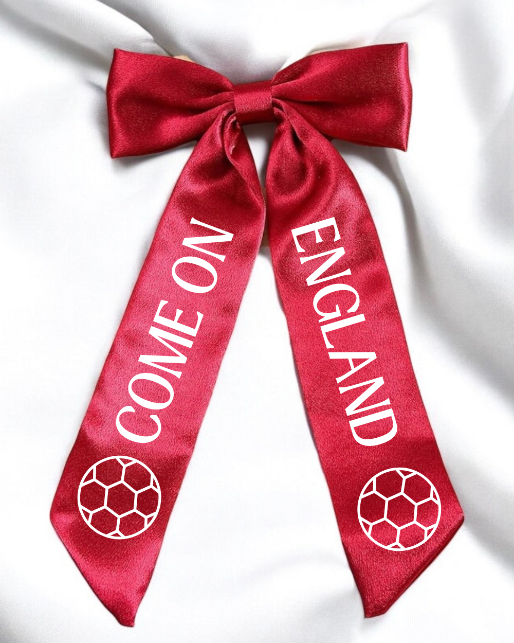 Long red hair bow