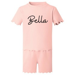 Personalised short set ribbed