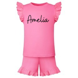 Personalised short set frilled