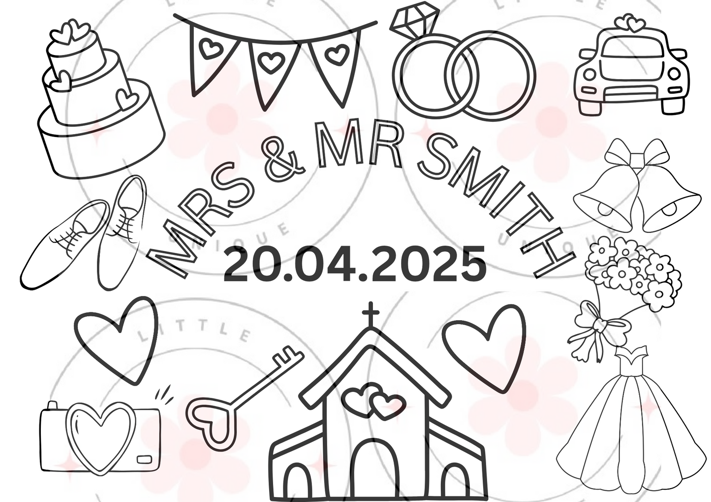 Wedding colour in mat personalised digital file