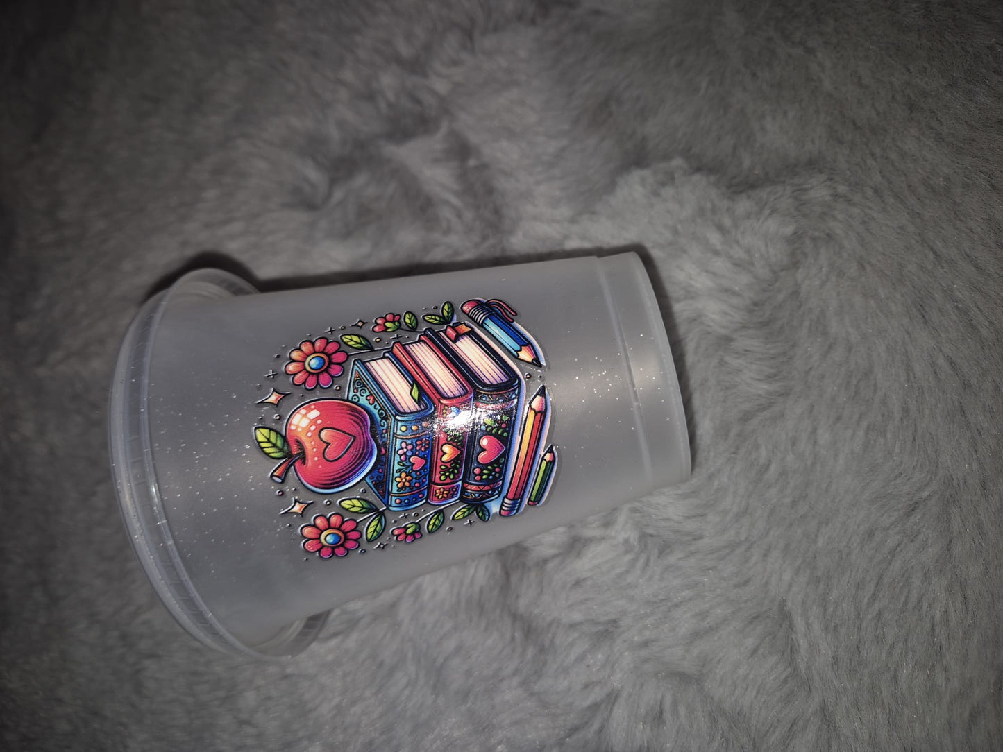 Teacher 16oz cold cup and straw