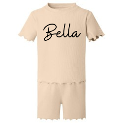 Personalised short set ribbed