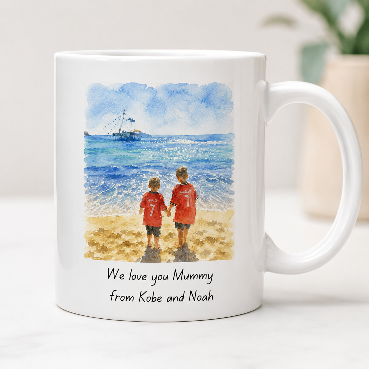 Water paint effect mug