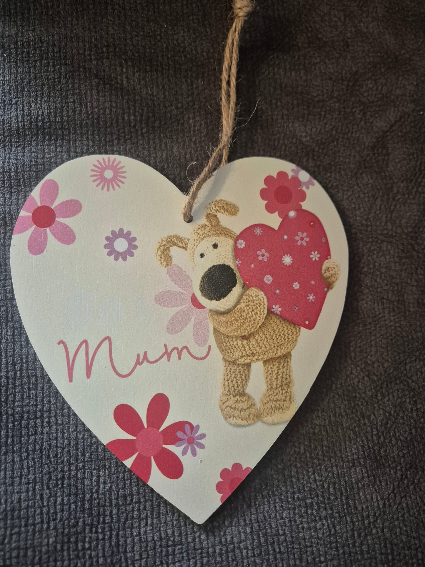 Mum wooden love heart hanging decor