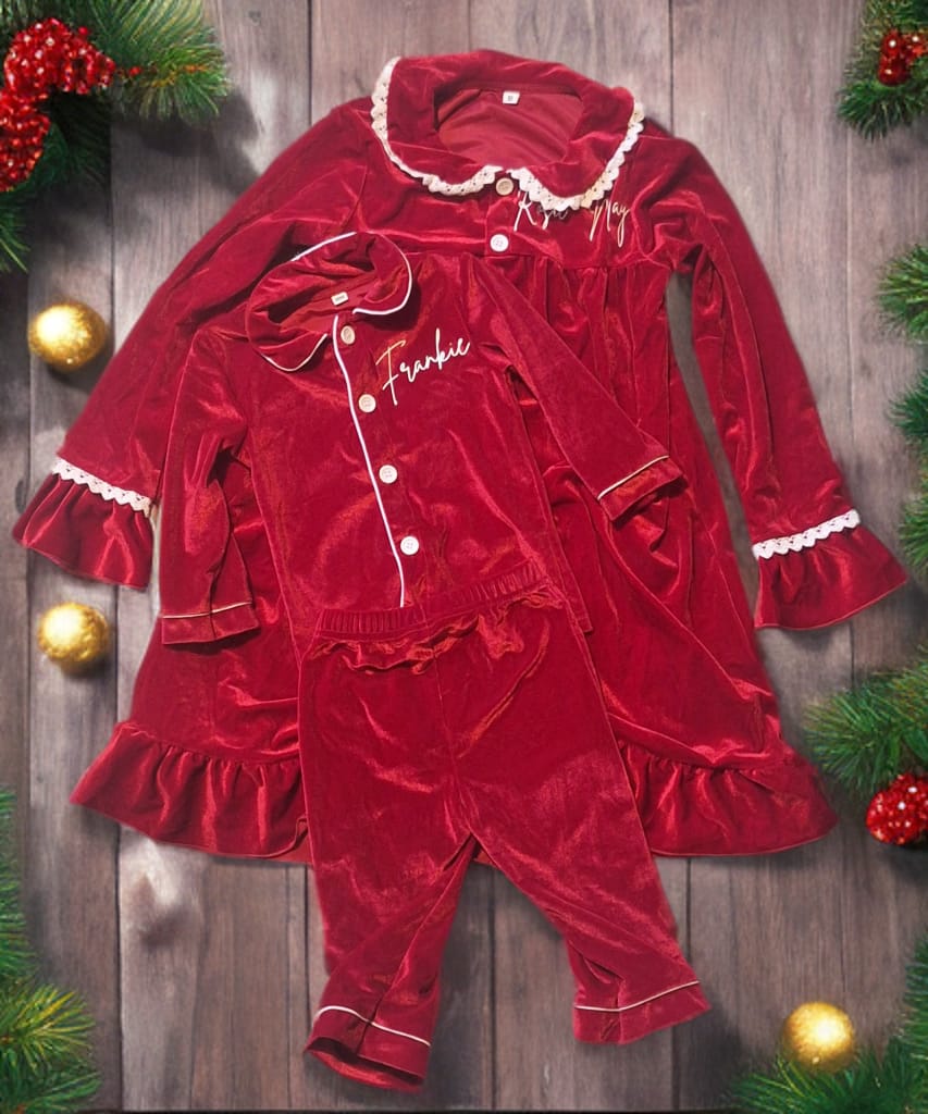 Red velvet night dress
