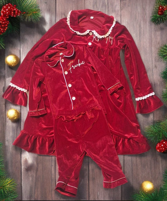 Red velvet night dress
