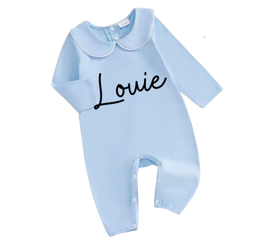 Collared footless jumpsuit  personalised