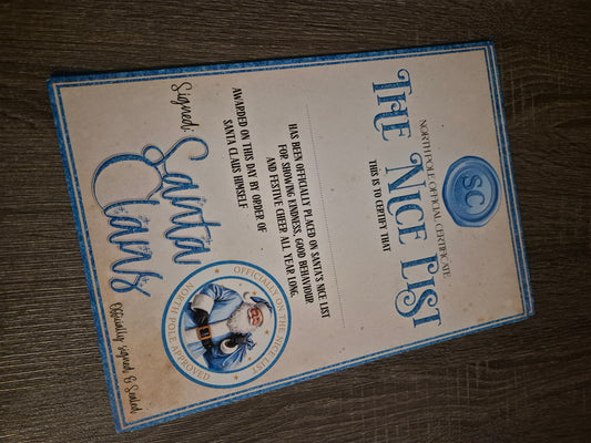 Blue nice list personalised