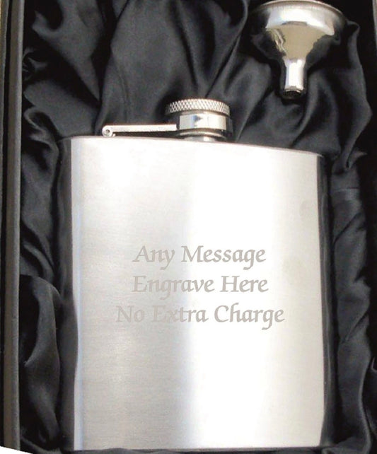 Engraved drinking flask