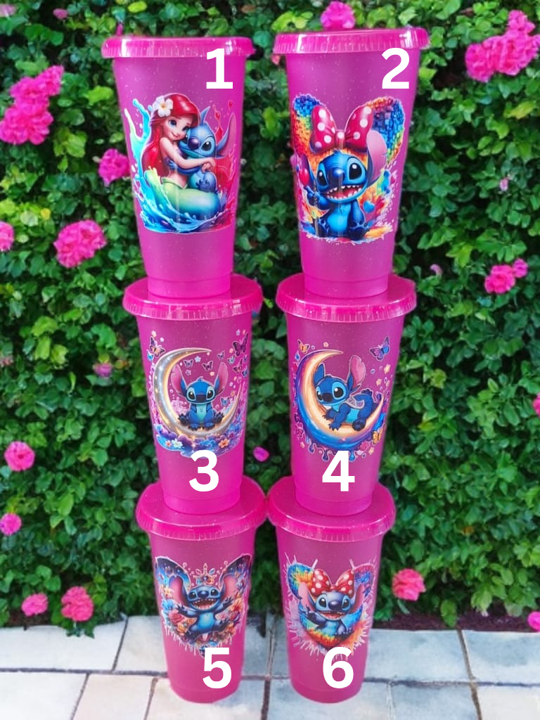 Dark pink cold cup 24oz
