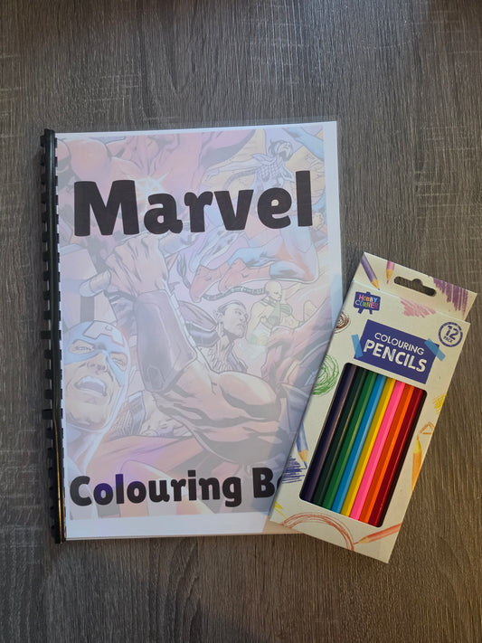 Colouring book and pencil