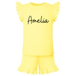 Personalised short set frilled