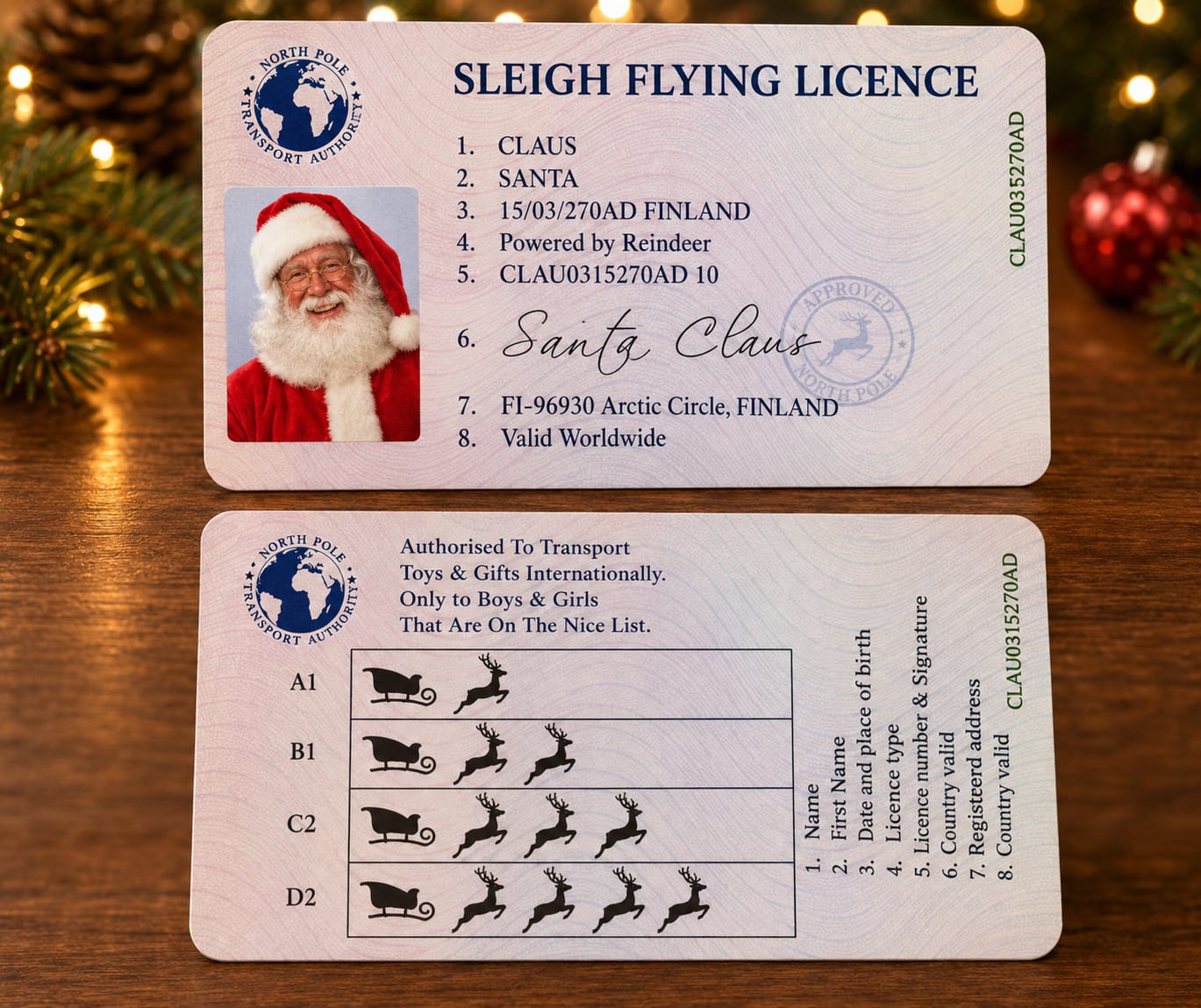 Santa flying license