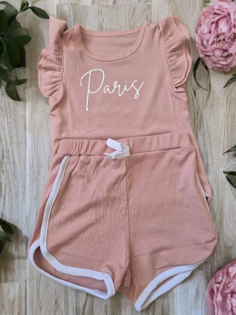 Frilled top short set personalised