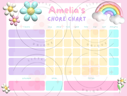 Chore chart digital file