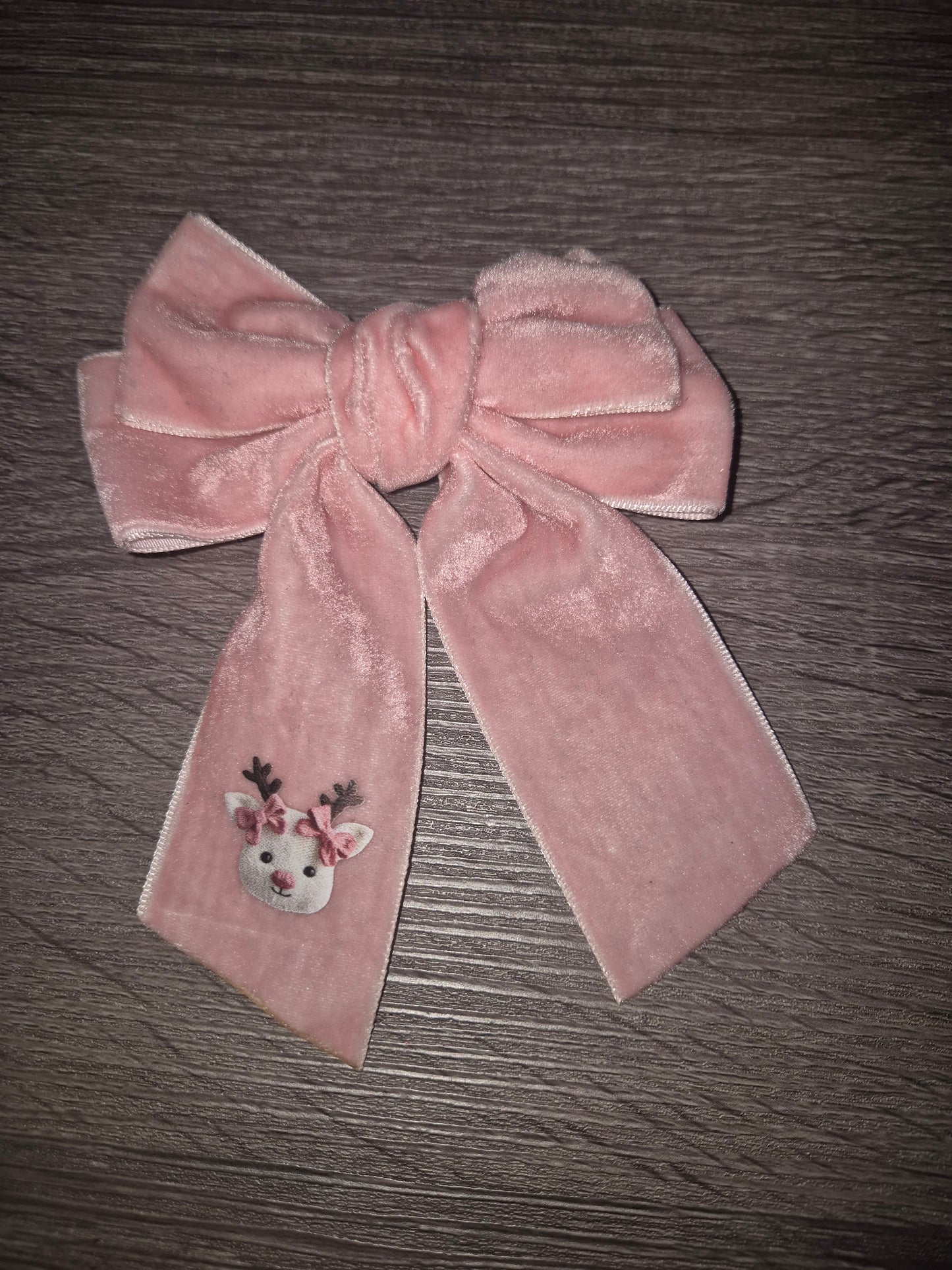 Hair bow personalised velvet