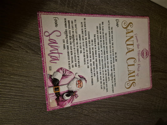 Santa letter pink personalised