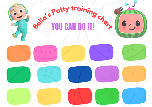 Digital cocomelon potty training chart