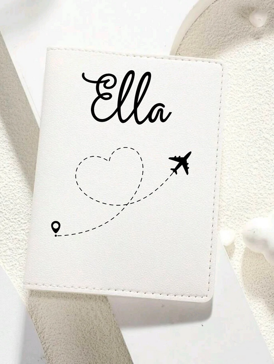 Personalised passport cover love heart