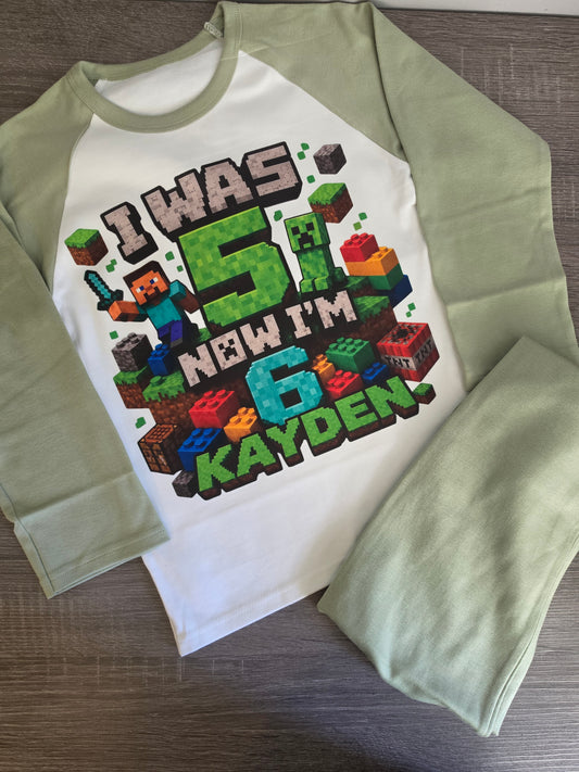 Minecraft birthday pjs