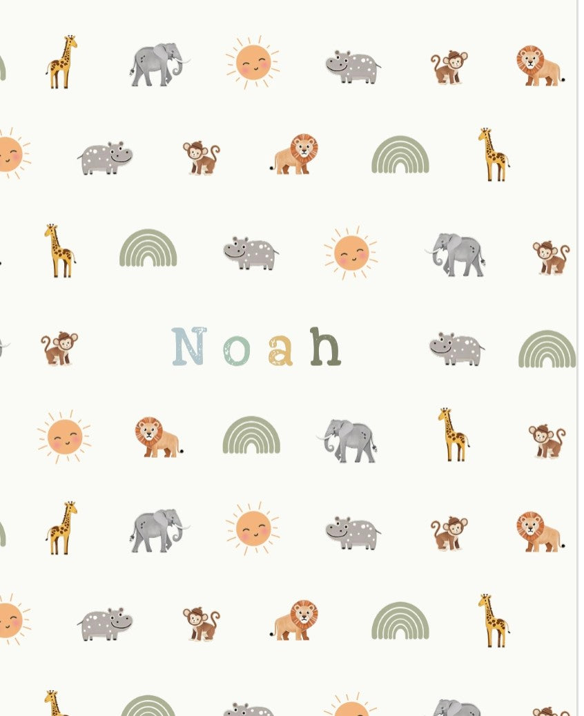 Animal themed personalised blanket
