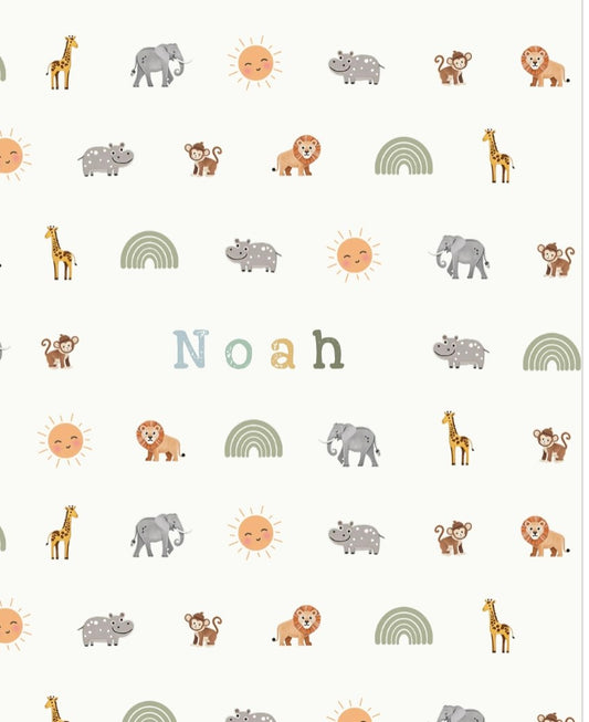 Animal themed personalised blanket