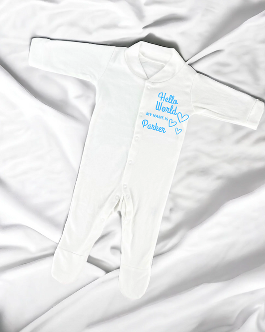 Baby sleepsuit personalised