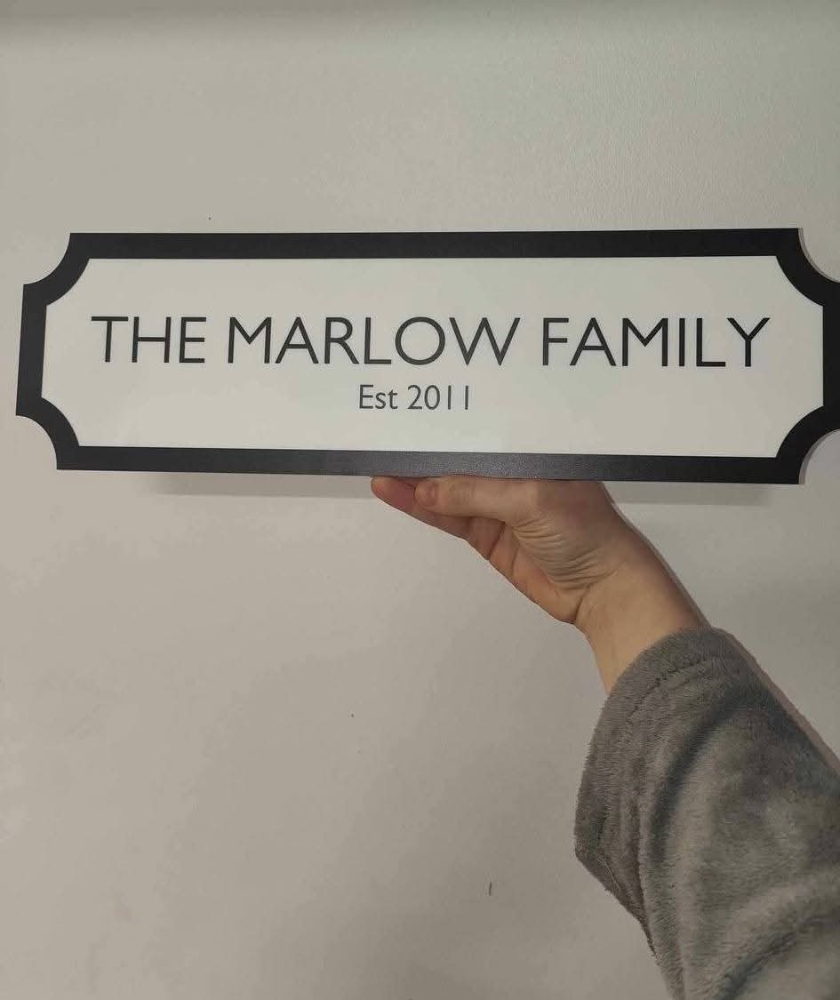 Family personalised street sign