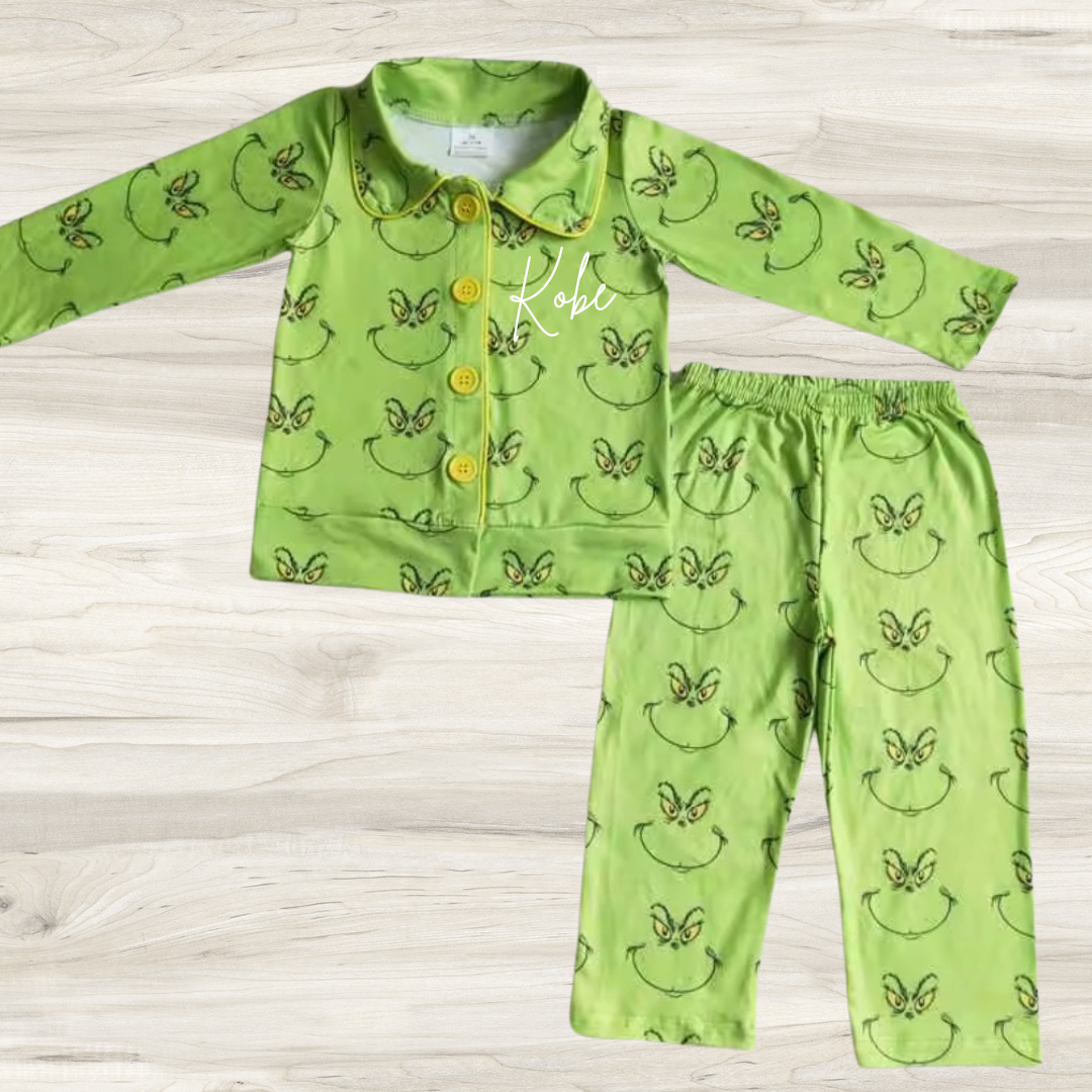 Grinch pjs personalised