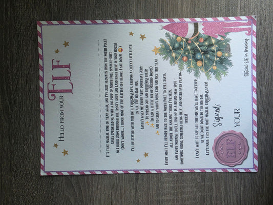 Pink elf letter personalised
