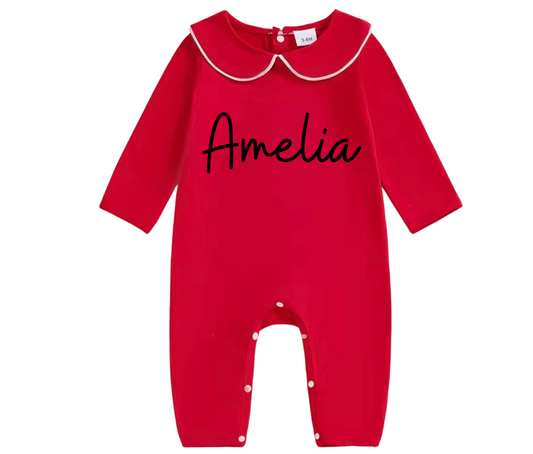 Collared footless jumpsuit  personalised