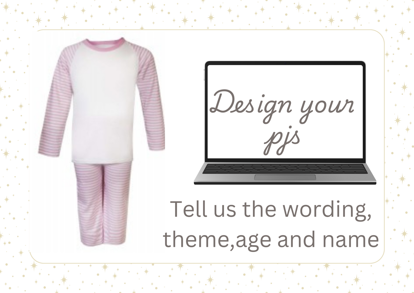 Design your own pjs pink striped