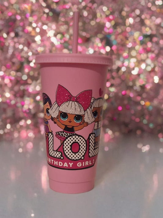 LOL birthday girl cold cup 24oz