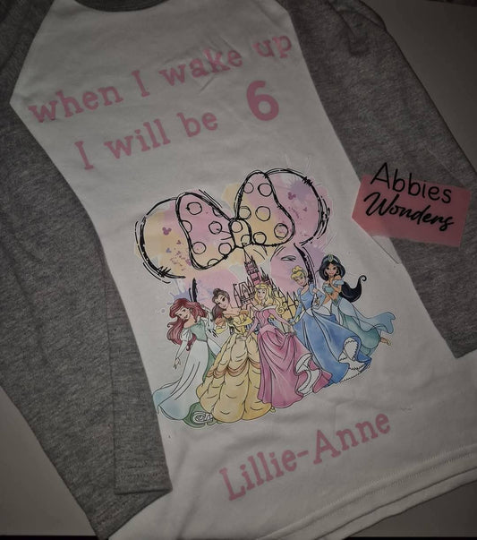 Princess personalised birthday pjs