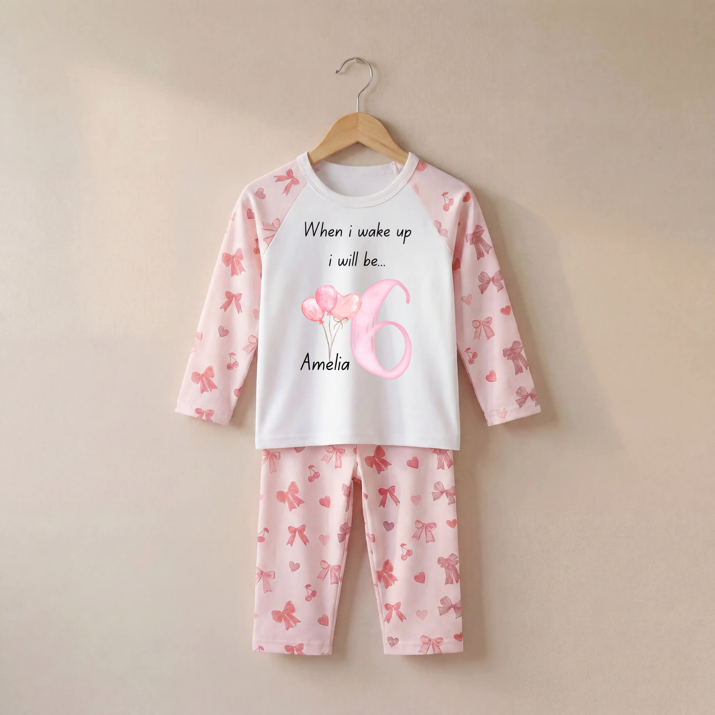 Bow birthday Pjs