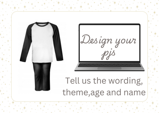Personalised birthday pjs black sleeves