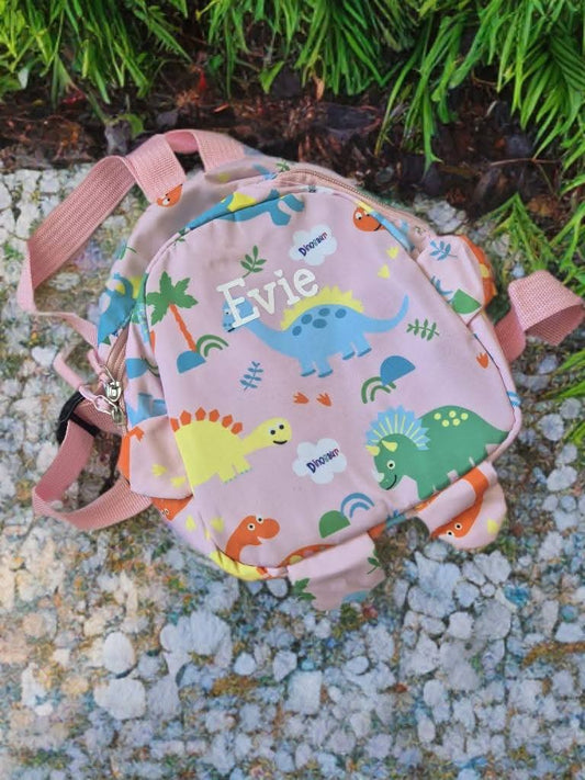Dinosaur mini toddler backpack personalised
