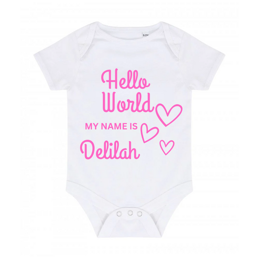 Hello World vest personalised
