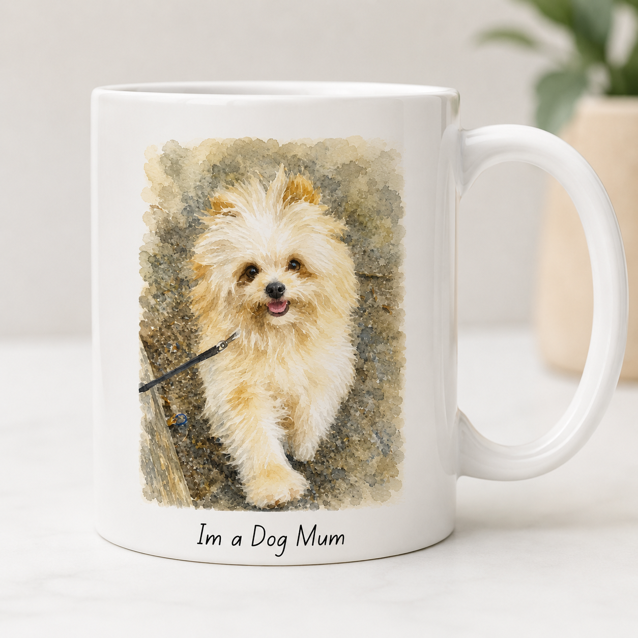 Pet water paint effect mug